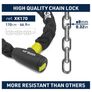 URBAN XK170 Motorbike Chain Lock, Heavy Duty Anti Theft 170cm 8mm Hardened Steel Chain High Security Lock Image 4