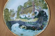 Regency Fine Arts 3D relief wall plate Bridge Cottage