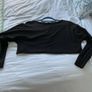 top Zara cropped black sweatshirt style top large Image 6