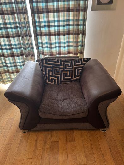 Large Grey 3-Seater Sofa and Matching Armchair, Very Comfortable,  Oranmore