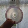 Stunning Vintage 1970s Frosted Glass Light Shade Pink Ruffle and Floral Image 2
