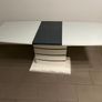 Extendable dining table with white glass top Image 3