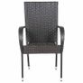 Stackable Outdoor Chairs 2 pcs Poly Rattan Brown Image 3