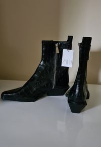 Zara Croc Boots Size Uk 8 (nwt)