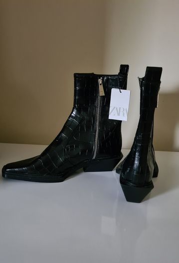 Zara Croc Boots Size Uk 8 (nwt)