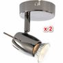 2 Brand New x2 Wall/Ceiling Adjustable Spot Lights Black Nickel Woodie's + 4 Halogen & LED bulbs Image 4