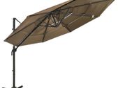4-Tier Parasol with Aluminium Pole Taupe 3x3 m