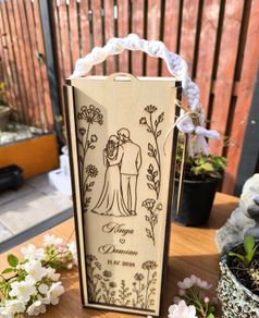 Handcrafted personalised wooden bottle box for all occasions