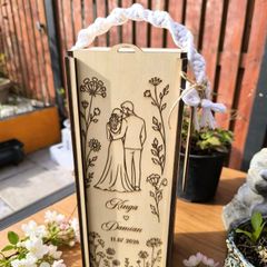 Handcrafted personalised wooden bottle box for all occasions