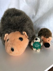 Large Vintage Hedgehog with two smaller hedgehogs