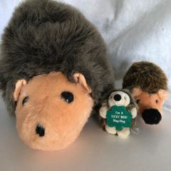 Large Vintage Hedgehog with two smaller hedgehogs