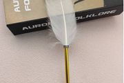 White &amp; Gold Feather Pen - nice gift