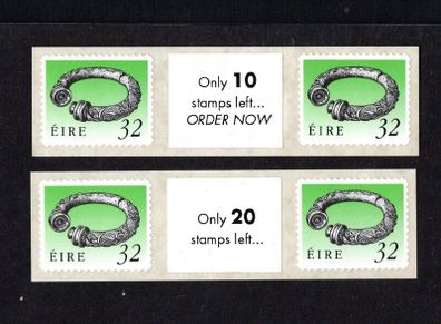 1992-6 Ireland 32p Broighter Collar Self-adhesive definitive (remainder labels) with Only 20 stamps left and Only 10 stampd left ... Order Now Mint Never Hinged (MNH)