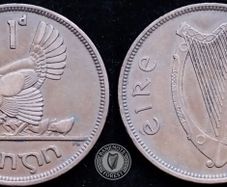 [#445] - Ireland 1940 | Irish 1d | Irish One Penny | Hen and Chicks | KM.11