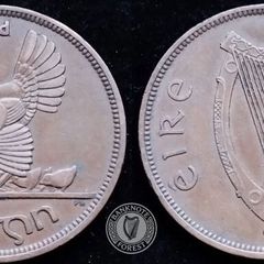 [#445] - Ireland 1940 | Irish 1d | Irish One Penny | Hen and Chicks | KM.11