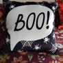 Bedlam Brand Boo Halloween Cushion in Black Image 9