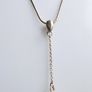 Vintage  Yellow Jade Bead Stone Jewelry. Yellow Jade Pendant  with Sterling Silver and chain length 18" - 21,5g Image 3