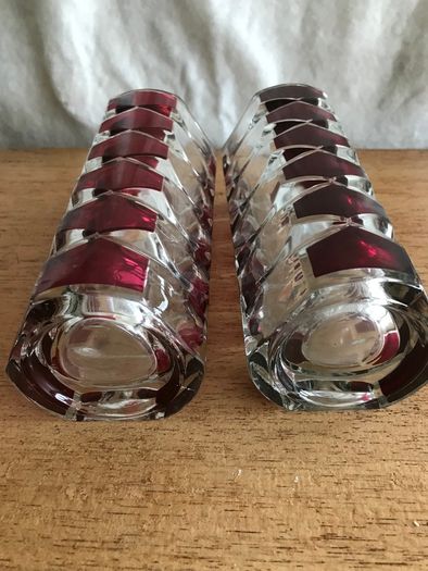 Vintage Ruby Red Glass Vases
