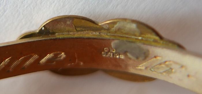 Vintage Child's Rolled Gold Engraved  Bangle Bracelet 2" - 5,32g