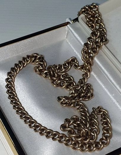 Antique Solid 9ct Yellow Gold Chain - 21" 25g