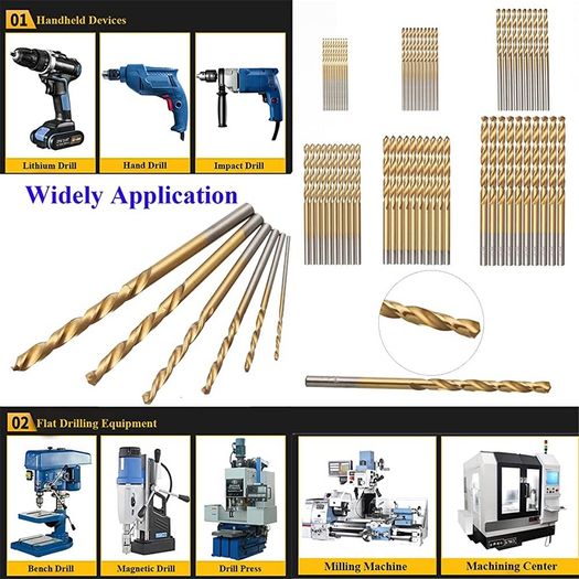 60PCS HSS Shank Twist Drill Bit Set Titanium Coated 1/1.5/2/2.5/3/3.5mm High Speed Steel Twist Drill Bits Tools for Wood Plastic and Aluminum (FREE POSTAGE)