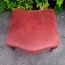 19th century carved walnut upholstered ottoman Image 2