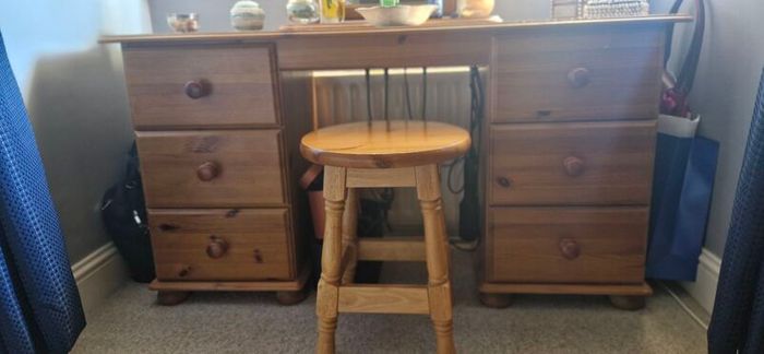Dressing Table, mirror and stool