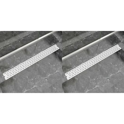 Linear Shower Drain 2 pcs Line 1030x140 mm Stainless Steel