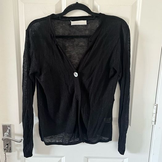 Ronit Zilkha Linen Black Cardigan S