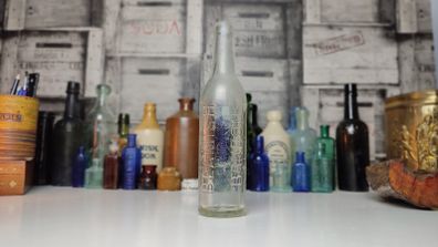 254 - Vintage Clear Glass Beamish Bandon Collectible Decorative Mineral Water Bottle
