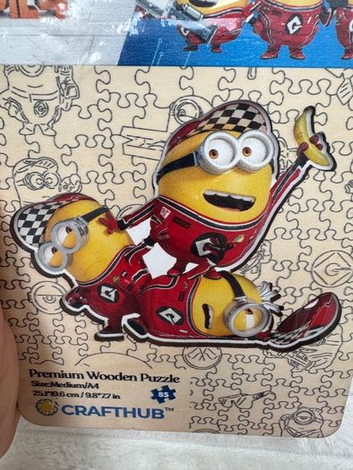 Crafthub Minion Despicable Me 4 Puzzle Despicably Cute Wooden Jigsaw Puzzle New Damaged Blister Please see photos