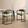 Set of 2 Modern Dining Chairs Metal Frame Velvet Image 8