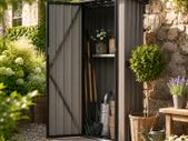 Compact Galvanised Steel Garden Storage Shed 88 x 54 x 164 cm