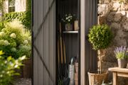 Compact Galvanised Steel Garden Storage Shed 88 x 54 x 164 cm