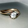 Vintage 14k Gold Twist Solitaire Ring Image 10