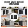 Door, 788x610 mm Double Outdoor Kitchen Door, Cold Plate Flush Mount Door, Wall Vertical Door with Handles, for BBQ Island, Grilling Station, Outside Cabinet Image 3