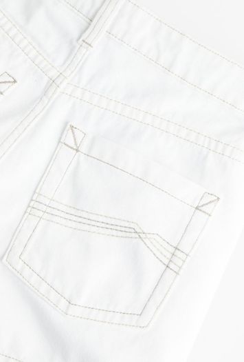 Cream Denim Shorts