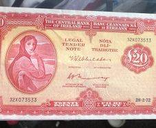 Irish twenty pound Lavery note