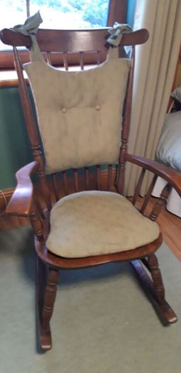 Dutch Oak Rocking Chair with Cushions