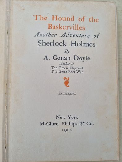 The Hound of the Baskervilles. First American edition 1902