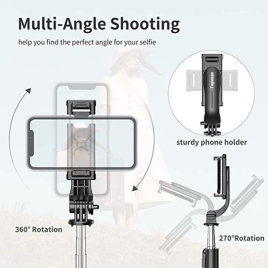 Selfie Stick Tripod with Fill Light, Tupwoon Extendable Selfie Stick 41 Inch and Flexible Phone Tripod Stand with Wireless Remote AVAILABLE IN WHITE OR BLACK (FREE SHIPPING)