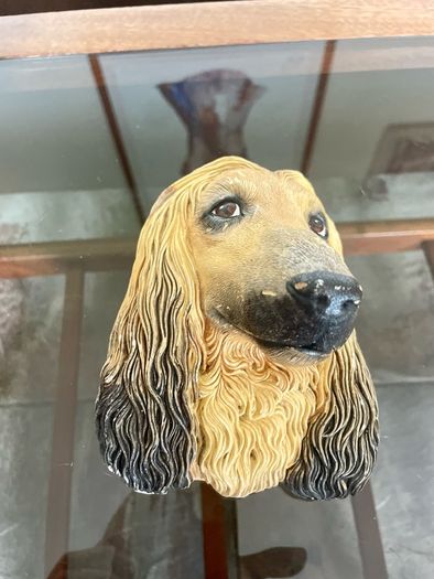Vintage 20th Century Afghan Hound Chalkware Bust Legend Products