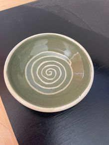 Vintage Small green ceramic dish MADE IN IRELAND