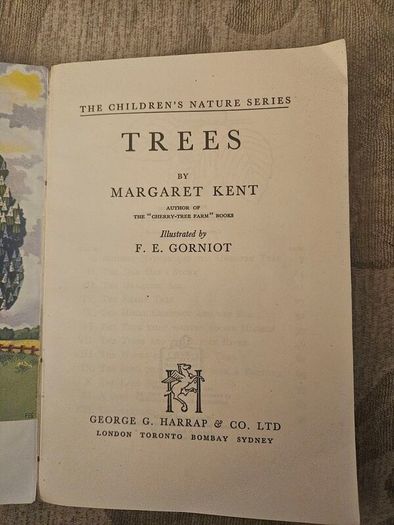 Trees by Margaret Kent, published in 1948 as part of The Children's Nature Series. [1]  Title: Trees  Author: Margaret Kent  Publisher: George G. Harrap  Date: 1948  First edition paperback in good condition.  See photos for same.