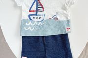 Next Blue Nautical Scene Top and Shorts Baby Set 6-9 Months
