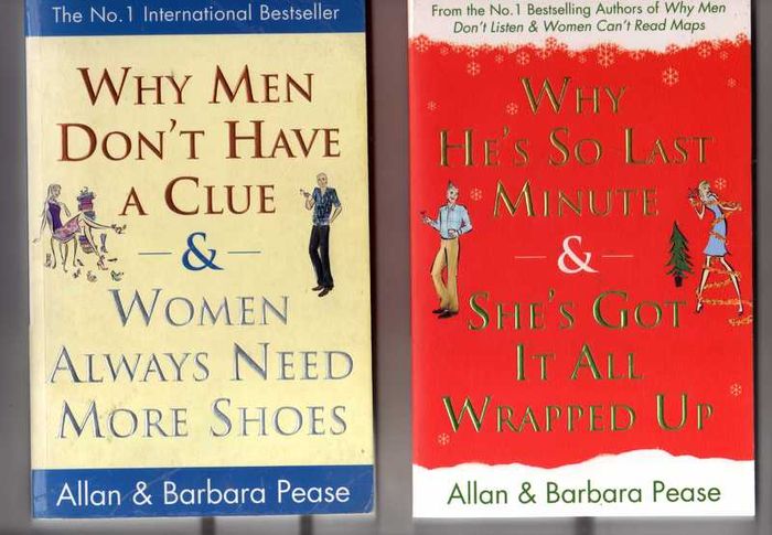 "Why He's So Last Minute & She's Got It All Wrapped Up "    &   " Why Men Don't Have A Clue & Women Always Need More Shoes"