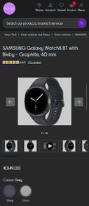 SAMSUNG Galaxy Watch8 BT with Bixby - Graphite, 40 mm