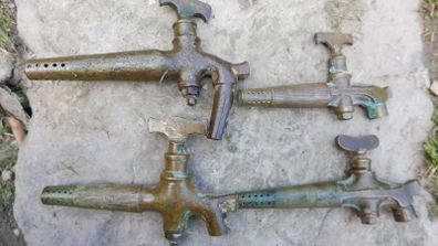 Antique Brass Handle Barrel spigot Tap Horse Head