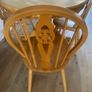 Solid Wood Round Extendable Dining Table and 4 Windsor Chairs - Rustic Farmhouse Style Image 3