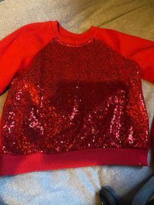 NEW red girls sequin jumper